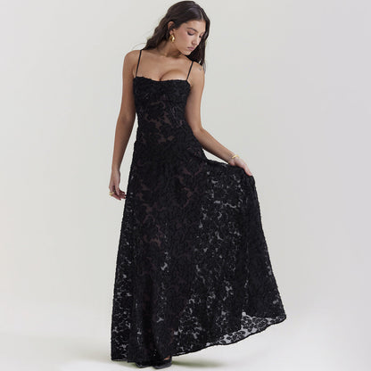 Katy™ | Robe Satinée à Dos Lacé - Élégance Romantique et Confort Luxueux