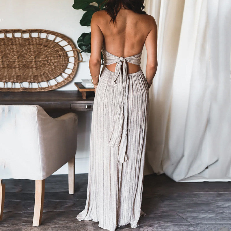 Capucine™ | Robe Bohème Chic avec Dos Nu et Plis Élégants